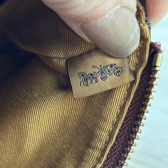 Coach Signature Corner Zip Brown Wristlet Bag “As Is” - Picture 7 of 7